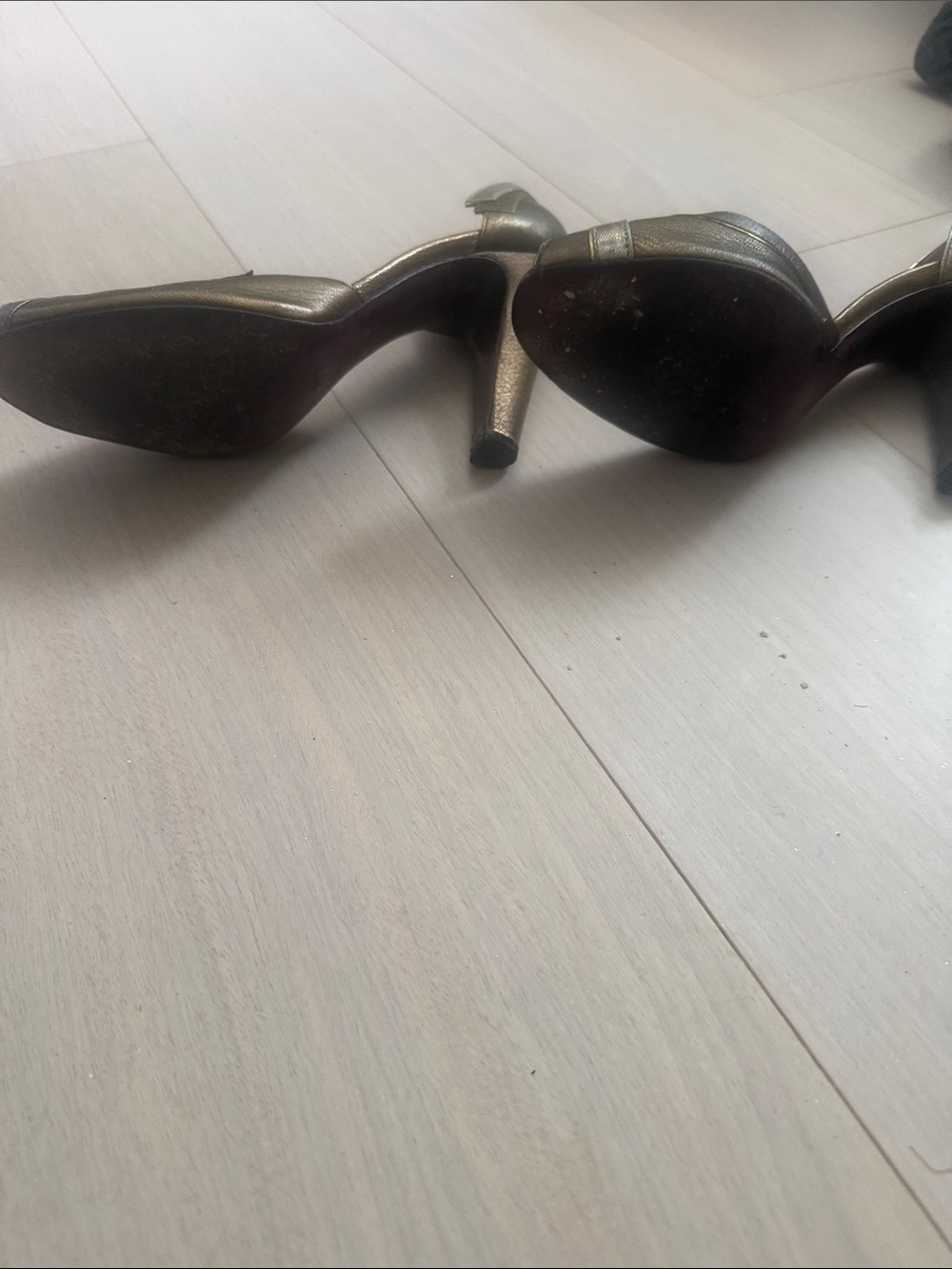 Prada Gold Metallic Peep-Toe Pumps - Picture 4 of 5